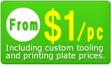 From 1USD/pcs. Including custom tooling and printing plate prices.